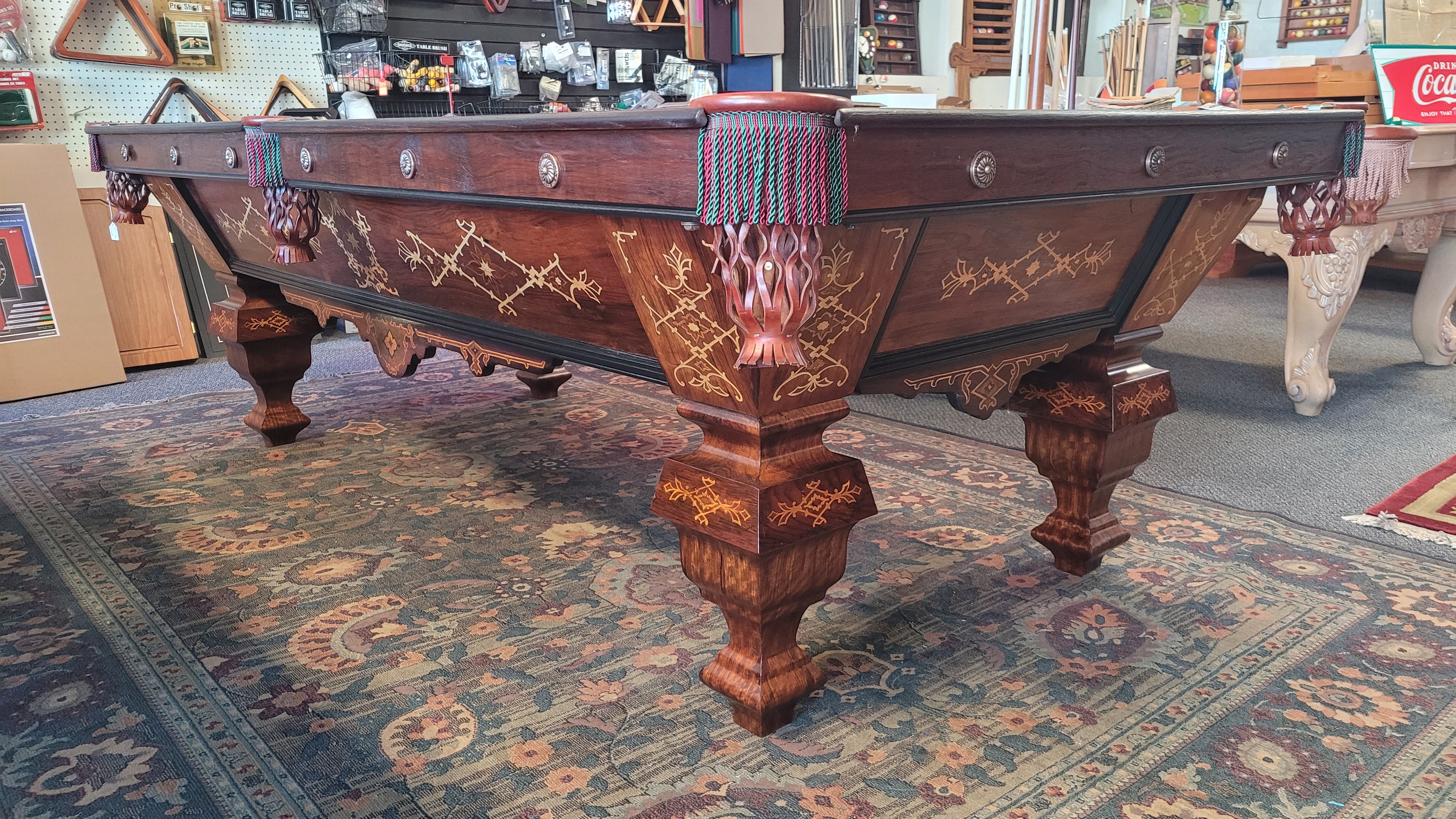 The ECLIPSE Antique Pool Table by Brunswick Balke Collender Circa