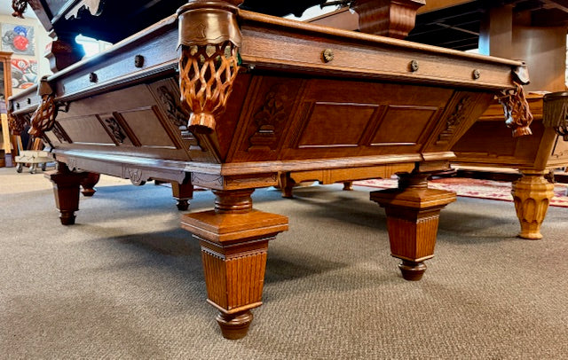 The Climax Antique Pool Table by National Billiard Manufacturing Co. Circa 1890
