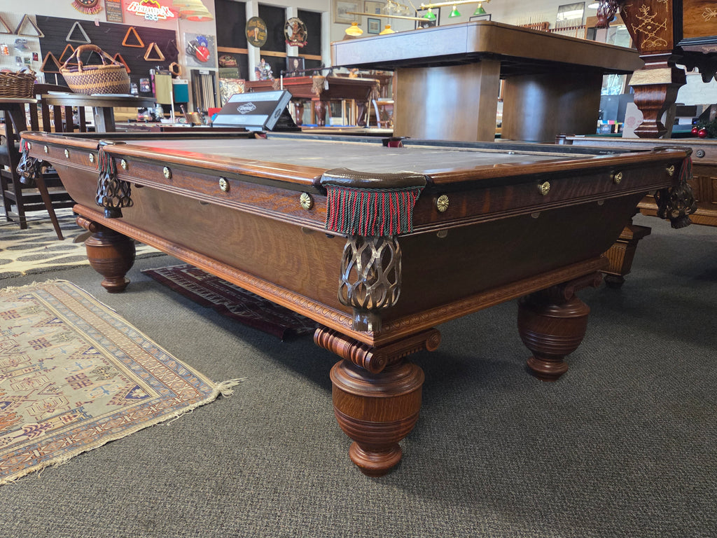 CAMBRIDGE Antique Brunswick Pool Table Circa 1920's IN STOCK NOW