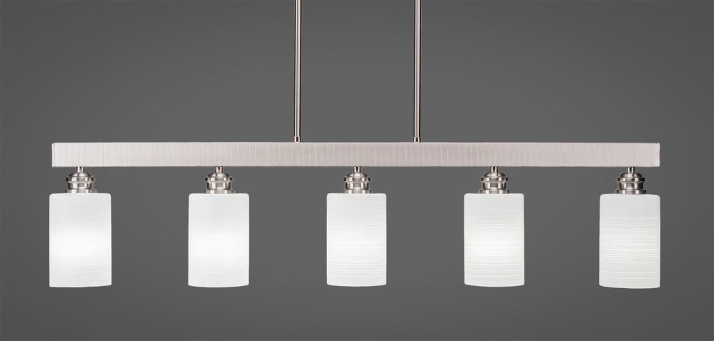 Toltec Edge Brushed Nickel 5 Lights White Matrix 1185-BN-4061