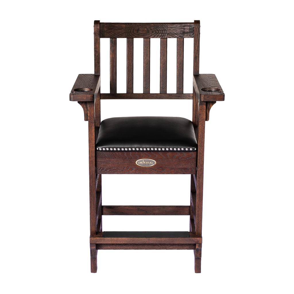 Spectator Chair "DARK WEATHERED CHESTNUT" with Drawer by Imperial