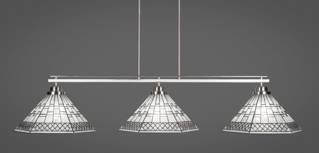 Toltec Odyssey Brushed Nickel 3 Lights Art Glass 2633-BN-910