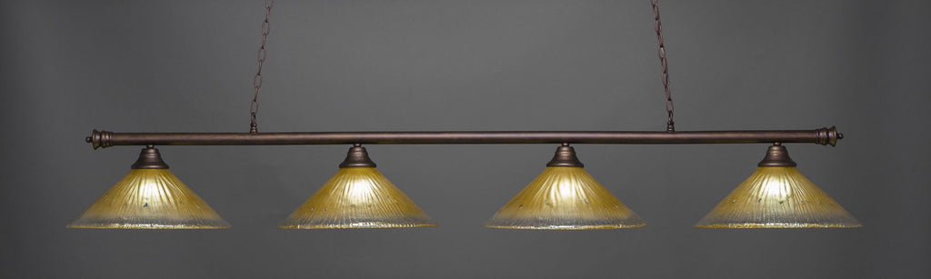 Toltec Oxford Bronze 4 Lights Amber Crystal 374-BRZ-710