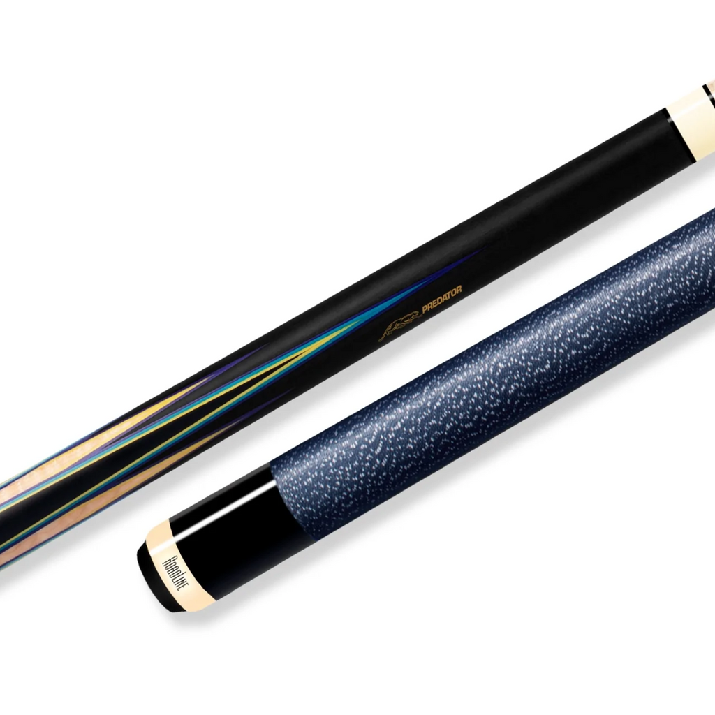 Predator 8 Point Sneaky Pete Black/Curly/Blue Points Linen Wrap Pool Cue
