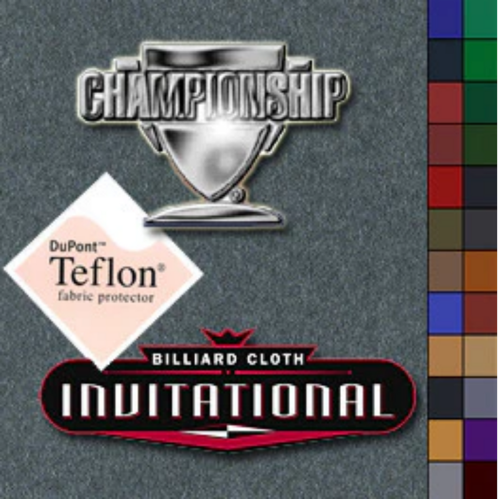 thumbnail image 2 of Championship Invitational 9' Charcoal Pool Table Felt 2 of 13
