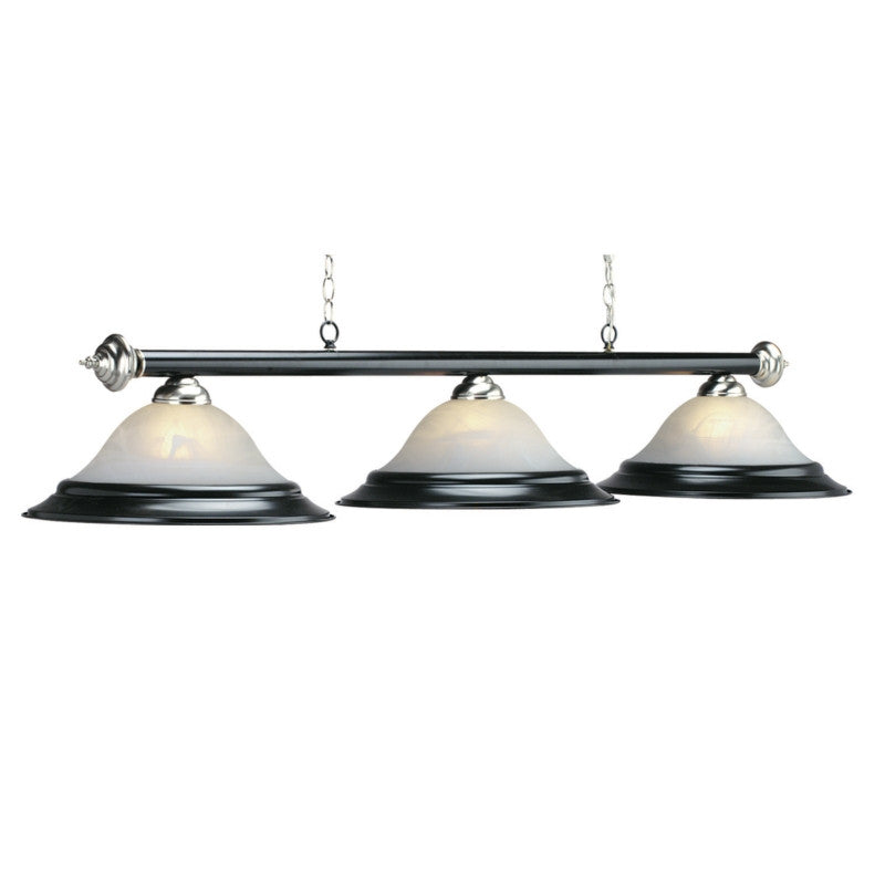 60" 3 Light Billiard Light - Matte Black/Steel
