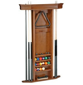 Heritage Pool Cue Wall Rack by Brunswick - Holds Cues, Balls & Triangle