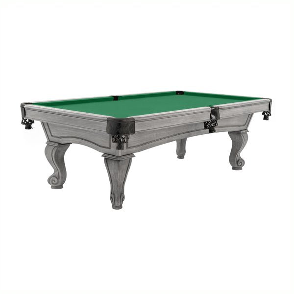 The "RESOLUTE" Silver Mist Ram Horn Leg Pool Table by Imperial